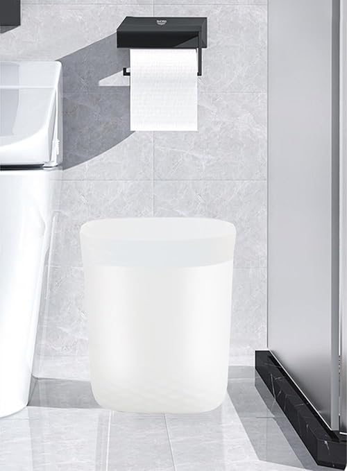 Small Trash Can with 60 Count of Trash Bags,2.5 Gallon Wastebasket Recycling Bin Trash Can for Bathroom Bedroom Office Kitchen (2, White+Gray)