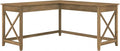 Bush Home Key West 60W Modern Farmhouse L Shaped Desk in Reclaimed Pine, 60-Inch Corner Computer Table for Home Office Workspace