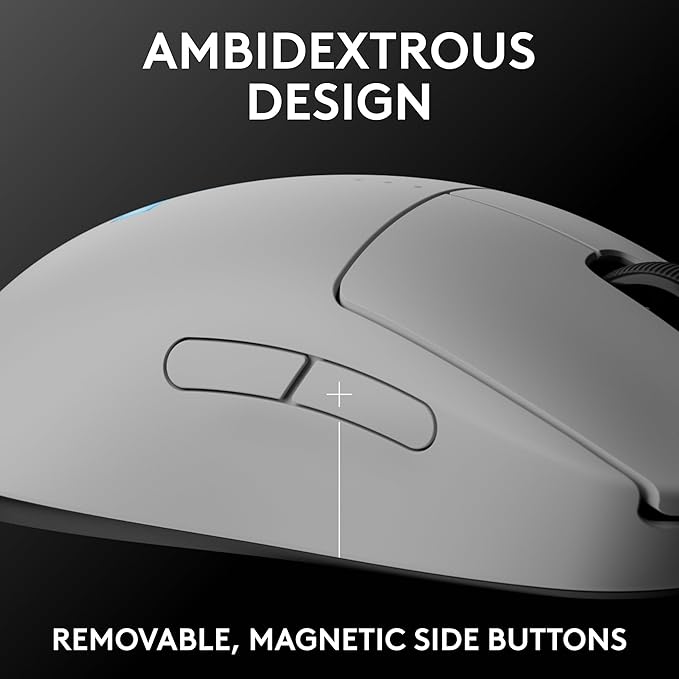 Logitech PRO 2 Lightspeed Wireless Gaming Mouse, White | Hero 2 Sensor, 44k DPI, 8 Programmable Buttons, LIGHTFORCE Switches, RGB Lighting, Lightweight, PC/Mac | with Signature Series Charging Dock