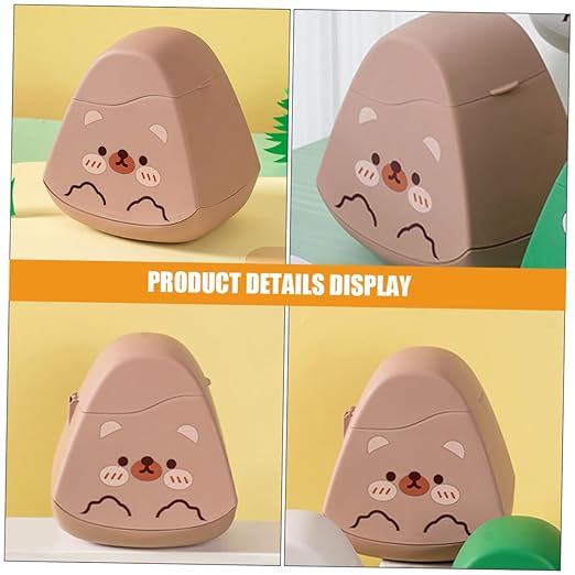 PRETYZOOM Adorable Mini Desk Trash Can Lid Cute Garbage Bin for Home Office Kitchen and Bedroom Space-Saving Waste Basket for Easy Use and Cleaning