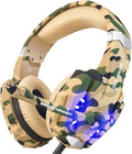 BENGOO Stereo Gaming Headset for PS4, PC, Xbox One Controller, Noise Cancelling Over Ear Headphones Mic, LED Light, Bass Surround, Soft Memory Earmuffs for Sega Genesis Gamecube PS5 –Camouflage