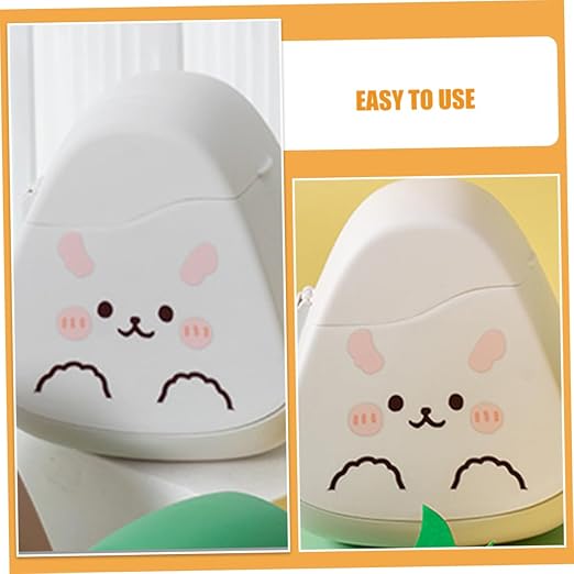 PRETYZOOM Mini Desktop Trash Can Cute Animal Design Waste Bin for Home Office Compact Decorative Garbage Holder Lid for Desk Car Small Xj Rabbit