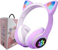 Kids Bluetooth Headphones, Kids Wireless Headphones with Microphone, HiFi Stereo Foldable Lightweight Headset (Lilac)