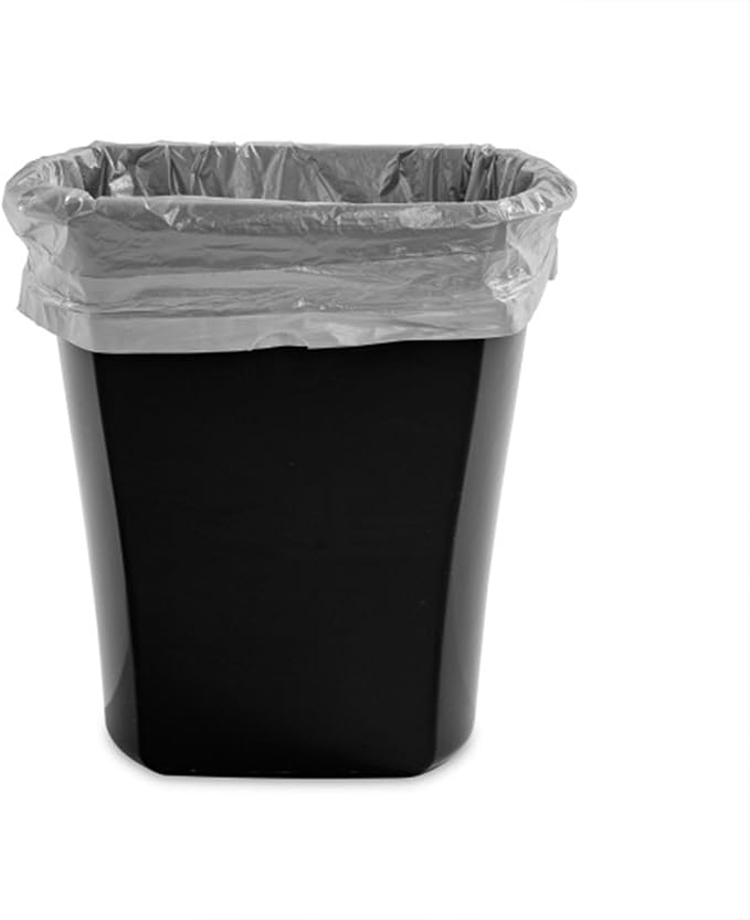 Sterilite 5.5 Gallon Rectangular Wastebasket, Open-top, Medium Sized Trash Can for the Bathroom, Bedroom, or Office, Black, 6-Pack