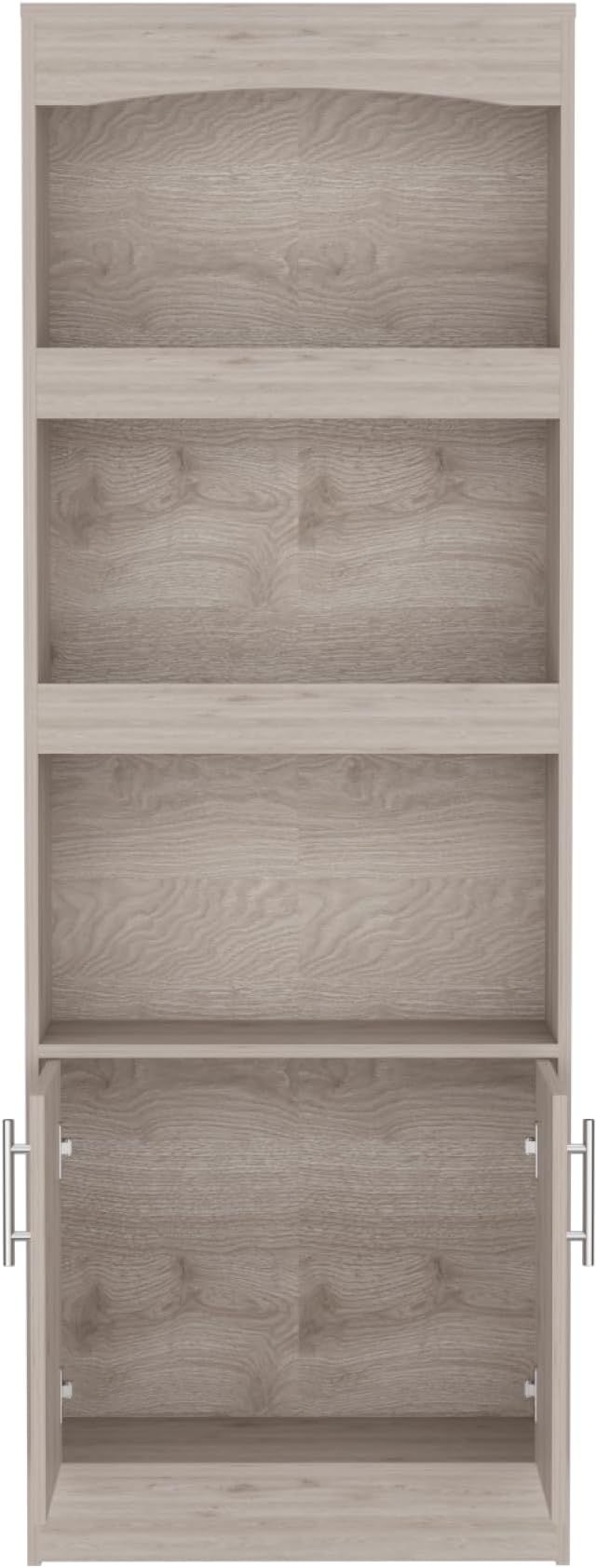 2 Piece Office Set, Bookcase + Desk, Light Gray