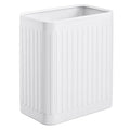 TrashAid Small Bathroom Trash Can, 2.1 Gallon Bathroom Garbage Can, Stainless Steel Waste Basket for Office, Under Desk, Bedroom, Rv, White