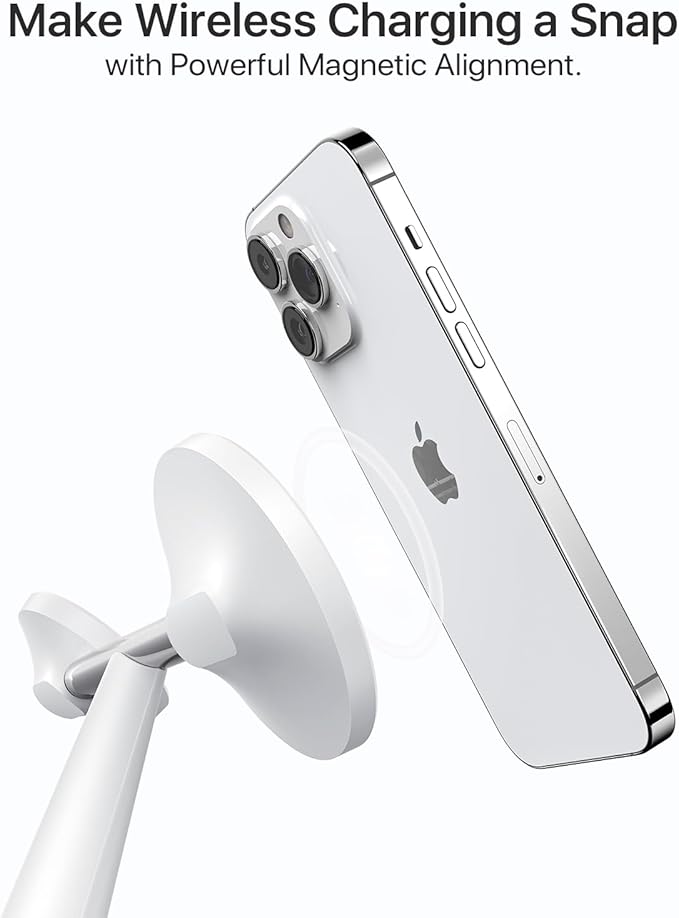 QTlier 3 in 1 Charger for MagSafe, Wireless Charging Station, Compatible with MagSafe Charger for iPhone 16 15 14 13 12 Series, AirPods Pro/3/2, 5W for Apple Watch(30W Adapter Included)