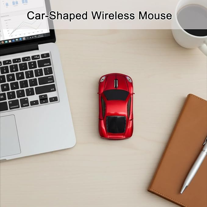Wireless USB Optical Mouse, Red, 1600 DPI, 10m Operation Distance, Plug and Play