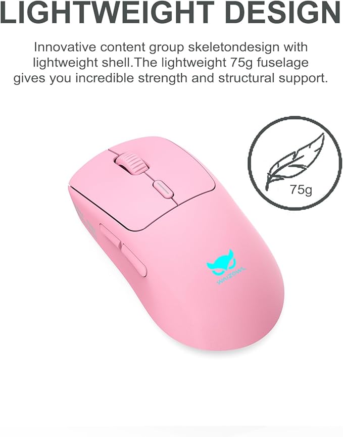 WAIZOWL OGM ONE Wireless Wired Mouse 75g Lightweight Dual Mode Professional ESports PC Gaming Mice Ergonomic Type C Rechargeable