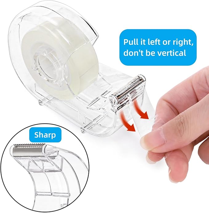 WRINGKIT 20 Pack Clear Tape with Dispenser, Refillable Tape Dispenser with Tape 0.7" x 1000", Office Tape Rolls with Dispenser Bulk, Transparent Tape Refills for Gift Wrapping, Crafting, School