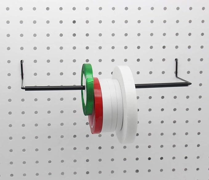 Paper Towel Holder for Pegboard, Extendable, Fit Any Standard Pegboard, Peg Board Organization Accessory Hook for Workshop, Garage, Kitchen, Laundry Room, Bathroom 2 Packs, Black (2 PCS)