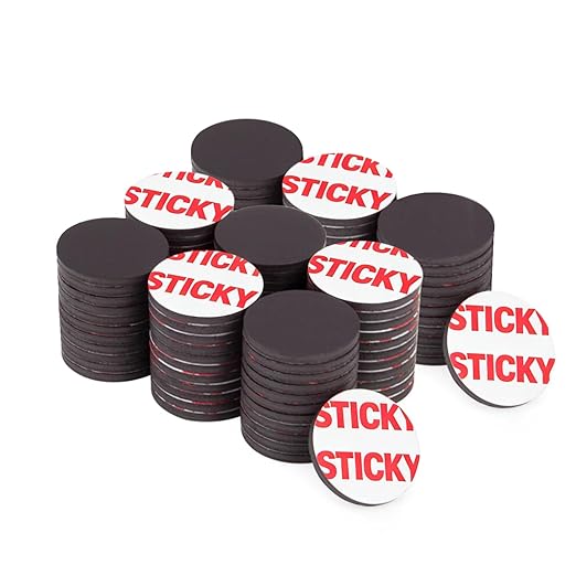 Towjug Flexible Adhesive Magnets, 120 Round Magnetic Dots (0.8"x0.08") Anisotropy Sticky Circle Magnet Tape for DIY Crafts