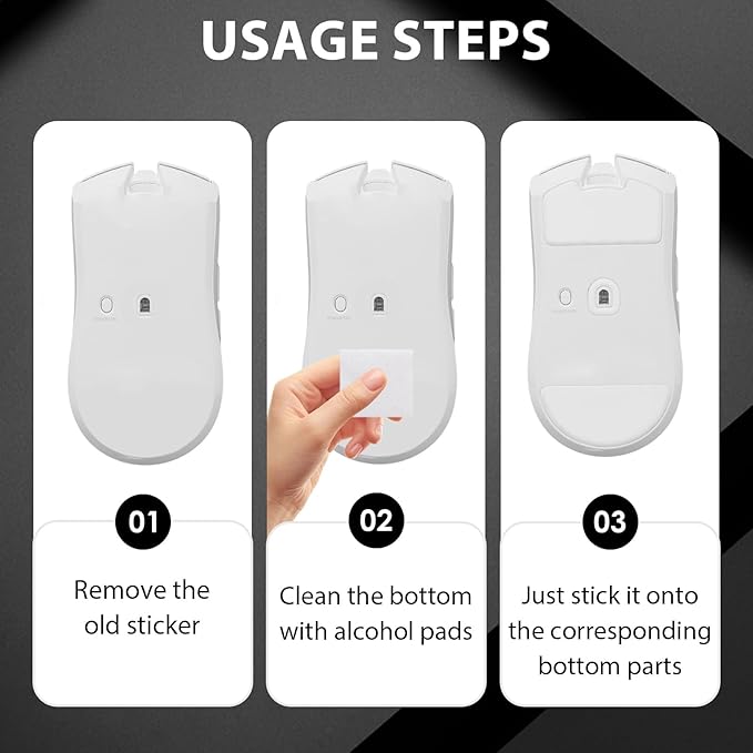 2 Pack V4 Pro Replacement Skates Compatible with Razer DeathAdder, E-Sports Wireless Gaming Mouse Feet Sliding Stickers, Glide Stickers for Smooth Control and Precision on Any Gaming Surface