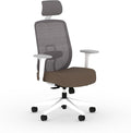 HON Altern Ergonomic Office Chair with Headrest, Arms, Wheels, Foam Cushion Seat, Mid Back Home Office Desk Chair Comfy, Gaming Chair, Height Adjustable Arms, Synchro-Tilt, White Frame, Bark