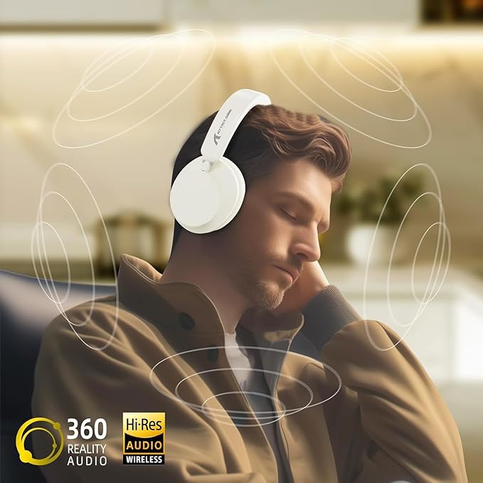 ATTACK SHARK G500 Wireless Over-ear Noise Canceling Headphones,Bluetooth ANC Gaming Headset with BT 5.3/3.5mm Audio Cable,20H Playtime,Hifi Stereo Sound,Deep Bass,Built-in Mic for PC Smartphone(Beige)