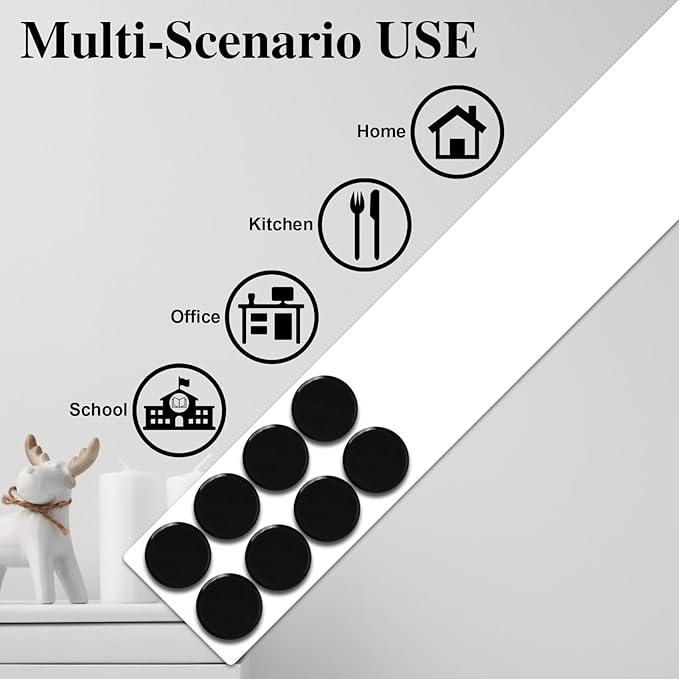 Lockways Magnetic Whiteboard Strip Set, 4 Pieces 2 x 15 Inch Bulletin Board bar, White Color,Adhesive Backing Memo Board for Office, Magnetic Calendar, Photos, Name Cards & Papers