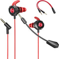 Gaming Headset with Microphone Wired Gaming Earbuds PC for PS4 PS5 One PlayStation 5 Games Mobile Phone,Detachable Stereo Bass Earphones Noise Cancelling Gaming Headphones with Mic Black