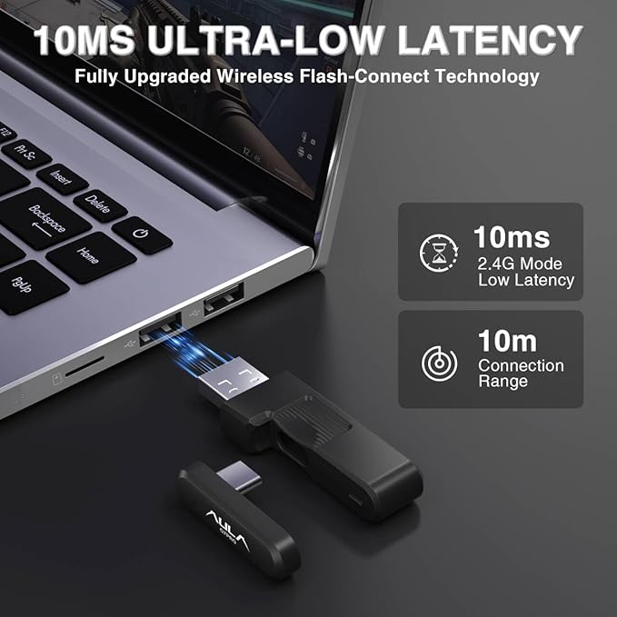 AULA G7 Pro Wireless Gaming Headset with 7.1 Surround Sound, 40mm Driver, BT5.3 Gaming Headphones with Mic, RGB, 10ms Latency, 65H Battery, PC Gaming Headset for PS5,PS4, Switch,Xbox,PC,Phone, Mac