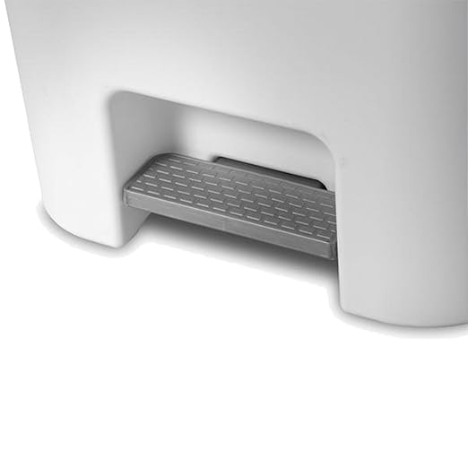 Sterilite 11.9 Gallon Rectangular Step On Kitchen Plastic Indoor Wastebasket with Wide Opening Lid and Comfort Handle for Home, White (4 Pack)