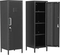 Ckzbx Tall Narrow Storage Cabinet 51.18" H Bathroom Cabinet Metal Pantry Cabinets, 3 Adjustable Shelves for Kitchen, Home Office, Living Room, Dinning Room (Black)