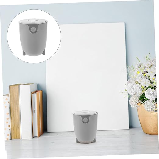 Zerodeko Small Trash Can with Lid Mini Desktop Garbage Bin for Home Office Slim Waste Basket for Kitchen Bathroom Bedroom Portable Indoor Trash Can Cute Design