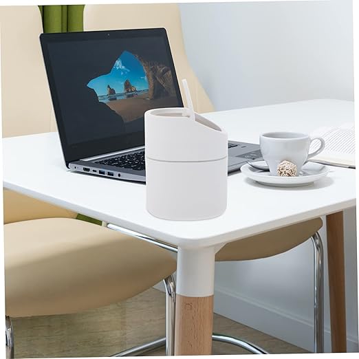 CHILDWEET Mini Flip Lid Trash Can Slim Office Desktop Trash Bin Smart Wastepaper Container