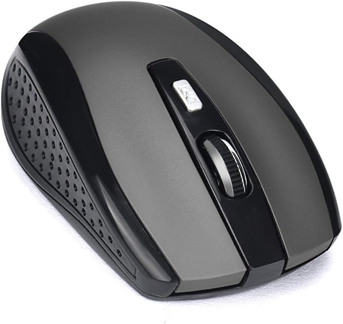 Generic 2.4GHz Wireless Gaming Mouse, Portable Office Optical Mouse, 6 Buttons, Max 10 Meters Operating Distance, Lightweight, Save Power, for Laptop, Computer, PC, Notebook, Desktop, Gray