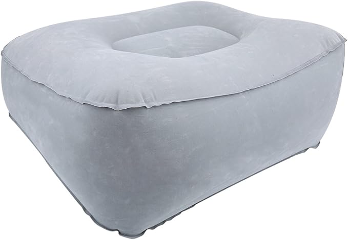 Inflatable Foot Rest Pillow Cushion for Travel Office & Home, Leg up Footrest Home Relax Reduce Deep Vein Thrombosis Risk on Flights, Suitable for Long Flights(Gray)