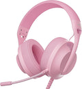 WIRWTRU S30 Gaming Headset with Microphone,198g Lightweight Design, Wired Gaming Headphones for Xbox, Xbox Series X|S, PS5, PS4, Switch, PC, Noise Cancelling Mic, Soft Earmuffs (Pink)