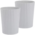 JiatuA Small Trash Can Plastic Wastebasket Round Garbage Container Bin for Bathroom, Kitchen, Bedroom, Home Office, College Dorm, Grey 2 Pack