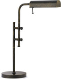 VONLUCE Rustic Desk Lamp, Adjustable Industrial Style Metal Table Lamp, 3 Color Temperatures LED Reading Lamp for Living Room Bedroom Office, Antique Black