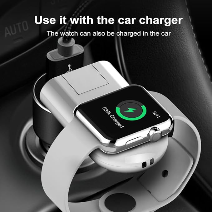Meenova Adjustable iWatch Charger Compatible with Apple Watch Charger for Travel, Office, Home, Car, Rotating USB A Connector