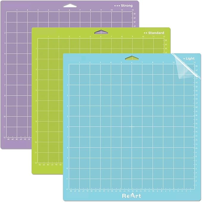 ReArt Cutting Mat Variety 12x12 – 3 Pack Strong, Standard, Light-grip Adhesive Cut Mat Replacement