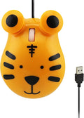 Sokelinn-six Wired Cute Mouse, USB Wired Mause for Kids with Lovely Cartoon Shaped, 1600PDI 3 Buttons Ergonomic Mini Mice for PC Laptop Desktop (Orange Tiger)