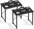 DUMOS 32 in Small Computer Desk for Home Office, Modern Study Work Table Simple Style for Bedroom, Writing Desks with X-Shaped Reinforcement, 2 Pack, Black