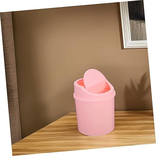 Slim Mini Desktop Trash Can Small Waste Bin Desk Top Garbage Can Swing Lid for Home