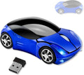HuGuWdy Blue Cute Wireless Mouse，2.4G with USB Reciver 1600DPI Car Mouse for Computer Laptop Tablet for Windows for Mac OS for Christmas（Blue）