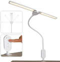 OttLite Pivot LED Clamp Desk Lamp - Dual Lamp Shades & Flexible Neck with ClearSun LED Technology - 3 Color Temperature Modes, Dimmable LEDs & Touch-Activated Controls for Crafting, Sewing, & Studying