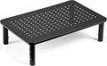 LOTEYIKE Monitor Riser Desktop Stand, Flat Screen TV Monitor Stand Riser, Sturdy Metal Laptop Computer Monitor Stand Shelf for Printer, iMac, 3 Height Adjustable PC Stand with Mesh Platform
