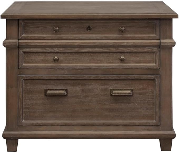 Pemberly Row Set of 3 Fully Assembled Office Desk & Filing Cabinet & Bookcase