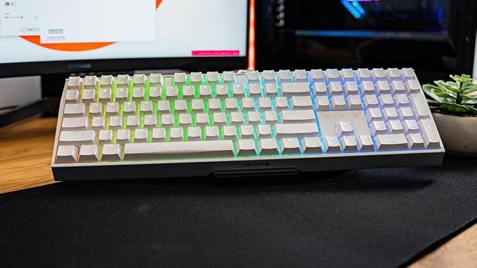 Cherry MX 3.0 S Wired Mechanical Gaming Keyboard. Aluminum Housing Built for Gamers w/MX Red Switches. RGB Backlit Color Display Over 16m Colors. from The Makers of MX. Full Size. Pure White.