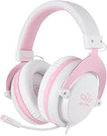 USOTSO MPOWER Stereo Gaming Headset for PS4, PC, Mobile, Noise Cancelling Over Ear Headphones with Retractable Flexible Mic & Soft Memory Earmuffs for Laptop Mac Games-Angel Edition