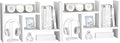 Jerry & Maggie Desktop Organizer Office Storage Rack Adjustable Wood Display Shelf Free Style Double H, Multi-Functional Mini Bookshelf for Desk Natural Stand (White/2 Pack)