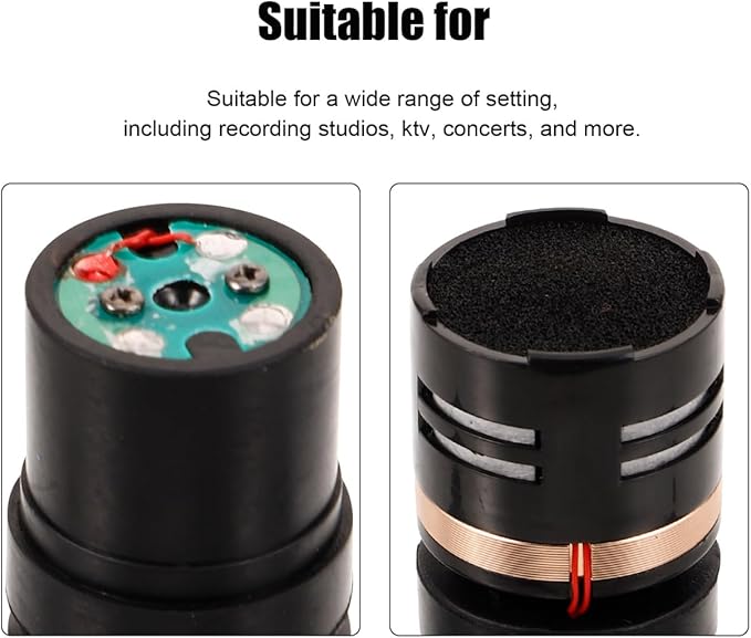 ibasenice Dynamic Microphone Capsule Replacement Core Mic Part Compatible with Most Microphones for Studio Ktv Concert Use 2.44 X 1.18 X 1.18 Inches