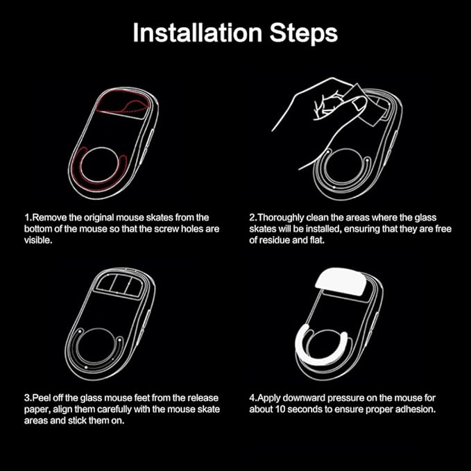 MOSHOU Glass Mouse Skates for Logitech G Pro X Superlight, Consistent Controllable Glide Polished 2.5D Curved Edge Superfast Gaming Mouse Feet Durable Sole (White)
