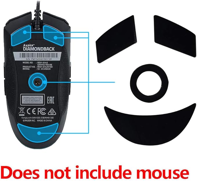 HUYUN New Mouse Skates & Mouse Feet & Mice Feet & mouseskates for Razer Diamondback 5G （Comes with 2 Sets）
