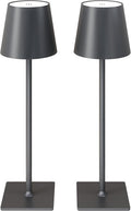 CHLORANTHUS 2 Pack Cordless Table Lamps, 3 Colors Stepless Dimming, 5000mAh Rechargeable Battery LED Desk Lamp for Bedroom/Couple Dinner/Desk/Cafe/Dining Room/Terrace