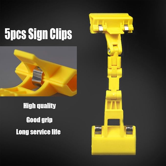 5pcs Sign Clips Clip Holder Sign Holder Clip Paper Holder for Table Top Clip On Sign for Paper Holder Computer Monitor Handy Artist Supplies Holder(5pcs Yellow)
