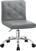 VECELO PU Leather Armless Desk Chair – Gray