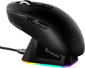 SOLAKAKA SM820 Wireless Gaming Mouse with RGB Charging Dock,24000 DPI Tri-Modes Wireless Mouse with 2 Side Buttons,Programmable Macro Mouse for Gaming(Black)